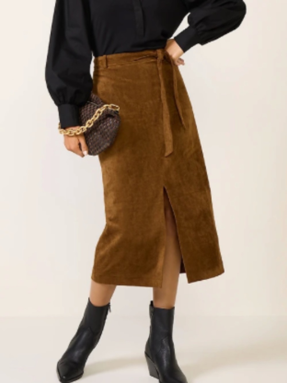 Evereve Paula Faux Suede Midi Skirt